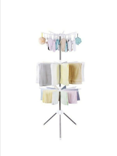 Foldable stand with pedestal, tripod for drying clothes, steel laundry hanger